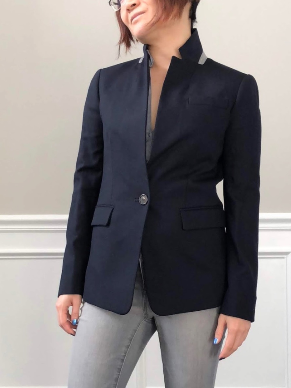 CLEARANCE - J. Crew Navy Women's Blazer with Black Accents